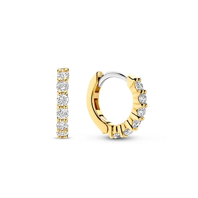 Thick 12MM Golden Sparkle Huggie Earrings