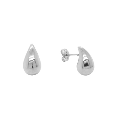 Drop 13MM White Gold Earrings