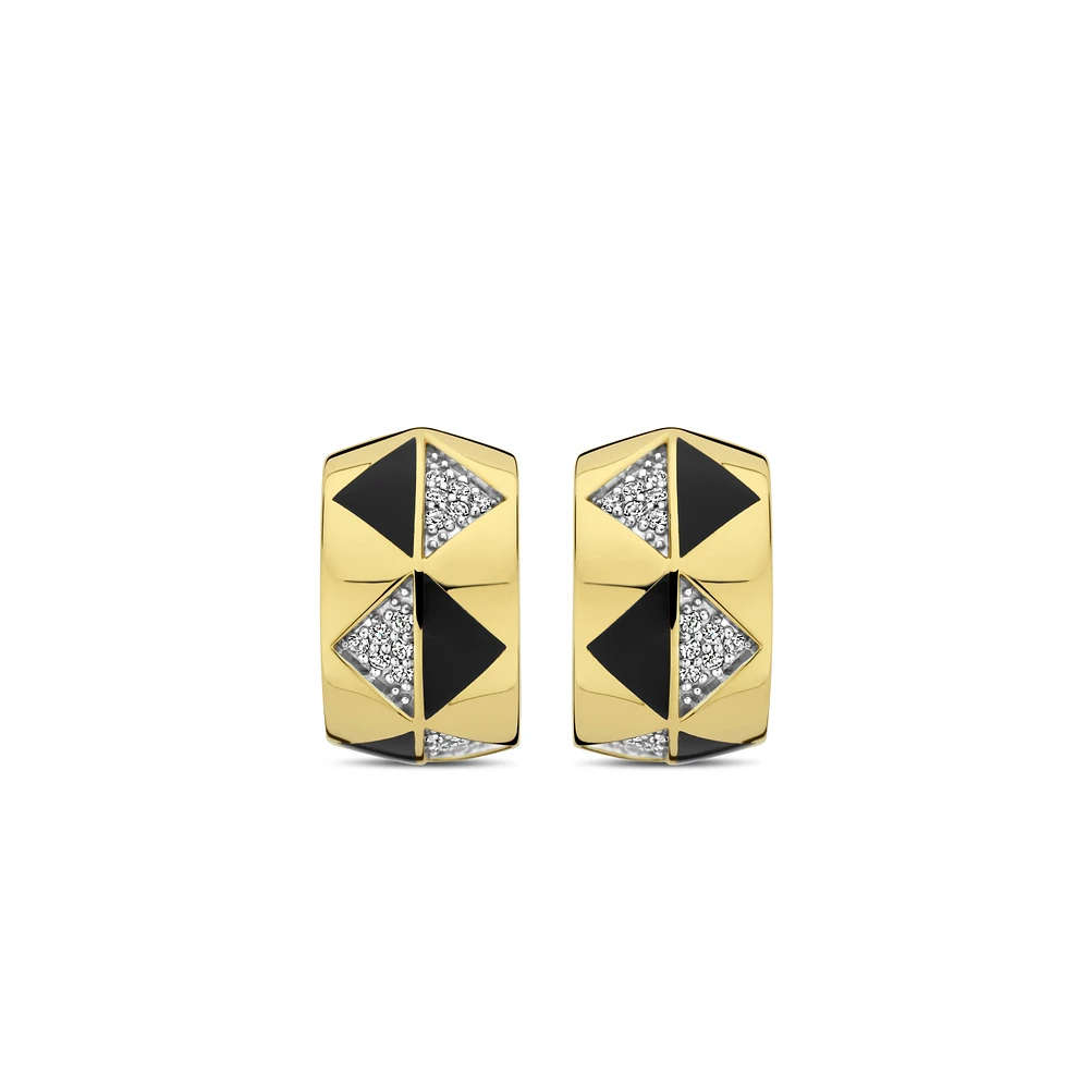 Hexagon Huggie Earrings