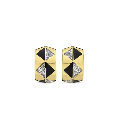 Hexagon Huggie Earrings
