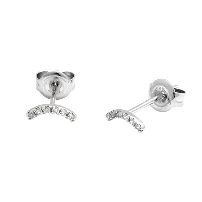 Smile Bar Diamond Stud Earrings
