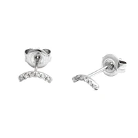 Smile Bar Diamond Stud Earrings