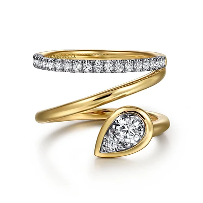 Pear Illusion Diamond Band and a Half Ring