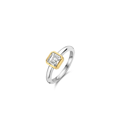 Asscher Zirconia Solitaire Ring
