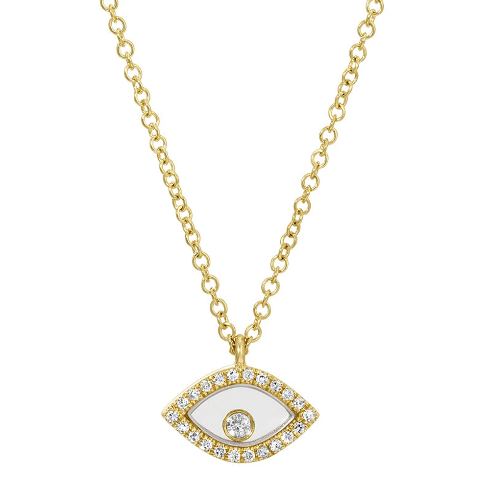 Moving Diamond Evil Eye Necklace