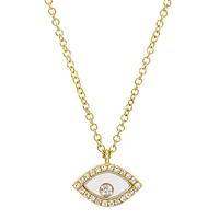 Moving Diamond Evil Eye Necklace