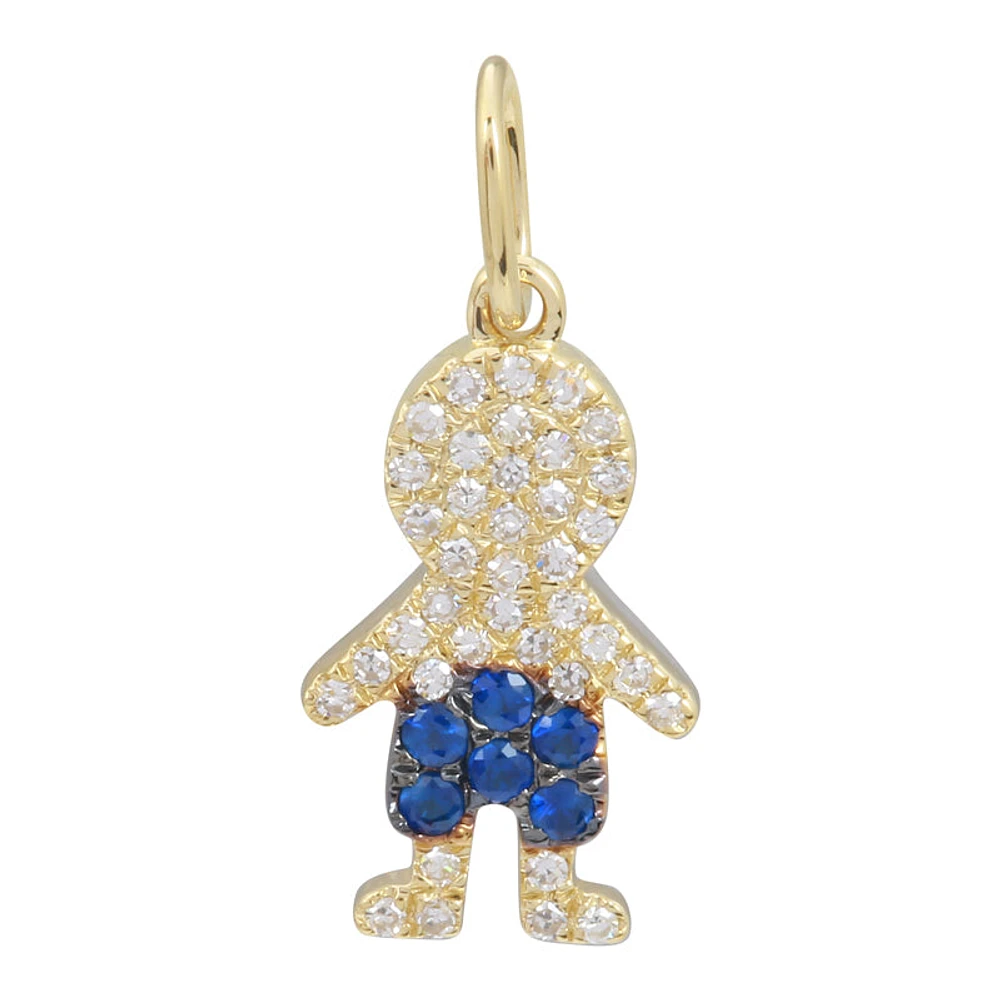 Boy Diamond and Sapphire Pendant