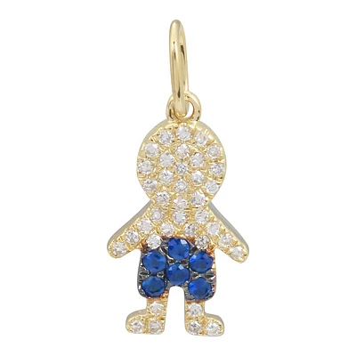 Boy Diamond and Sapphire Pendant
