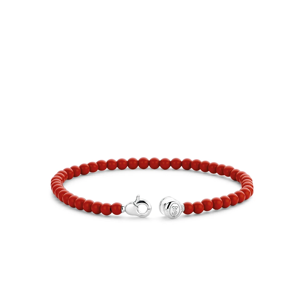 Red Coral Bead Radiant Bracelet