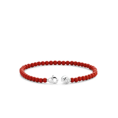 Red Coral Bead Radiant Bracelet