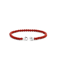 Red Coral Bead Radiant Bracelet