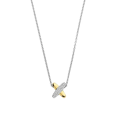 XOXO Two Tone Pave Necklace