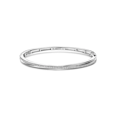 Crossover Pave Bangle Bracelet