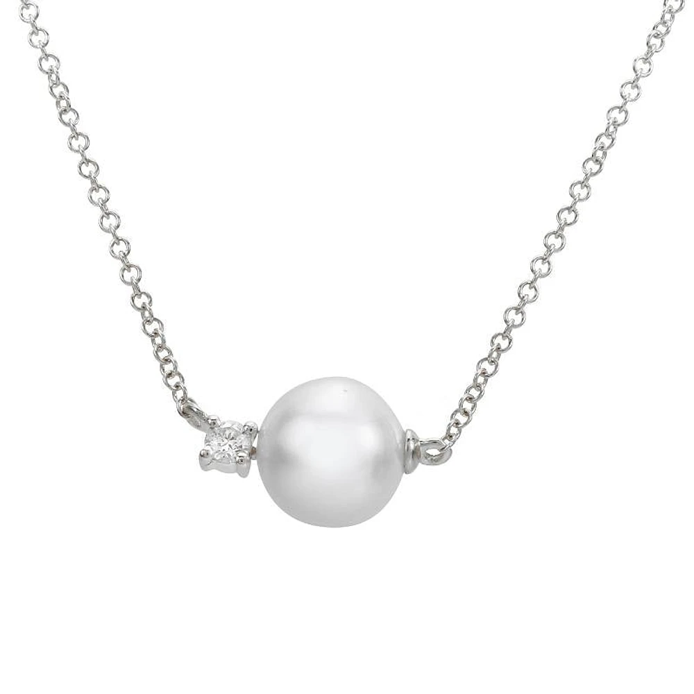 Tiff Pearl Diamond Necklace