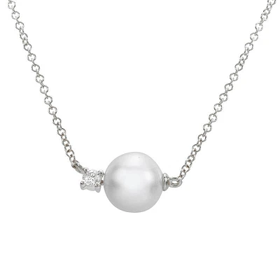 Tiff Pearl Diamond Necklace