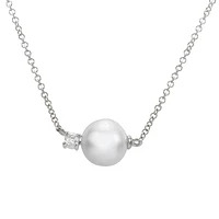 Tiff Pearl Diamond Necklace