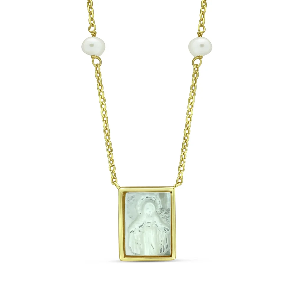 Rectangular Milagrosa Mother Pearl Kids Necklace