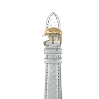 18MM Silver Exotic Leather Strap