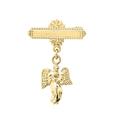 Guardian Angel Gold Plated Baby Pin