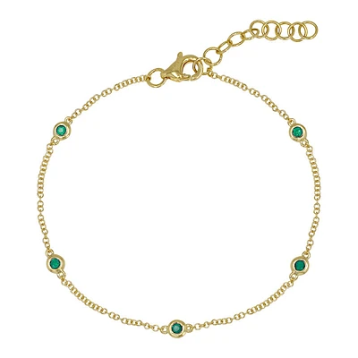 Emerald By the Yard Bezel Set Bracelet