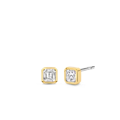 Asscher Zirconia Stud Earrings