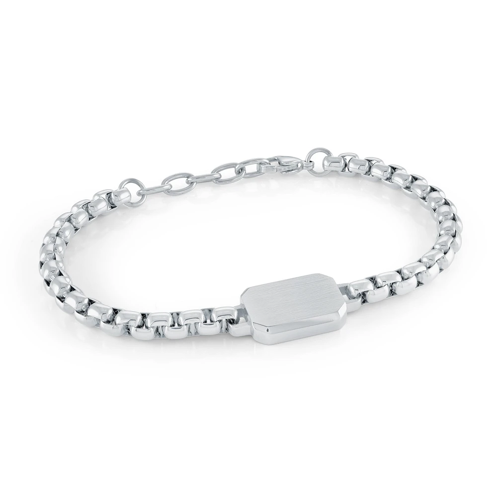 5MM Round Box Plate Steel Bracelet