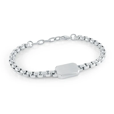 5MM Round Box Plate Steel Bracelet