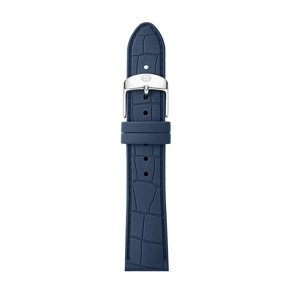 18MM Navy Blue Embossed Silicone Strap