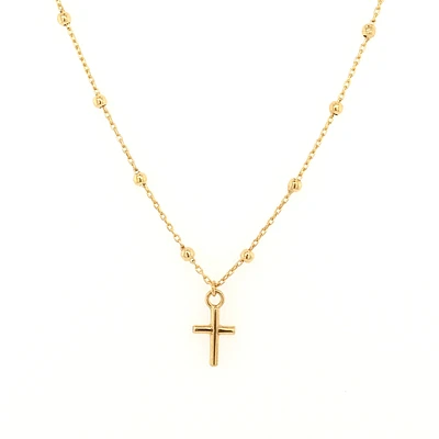 Beaded Chain Cross Necklace