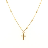 Beaded Chain Cross Necklace