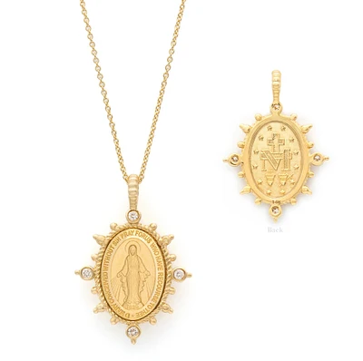 Virgen Milagrosa Diamond Accent Necklace