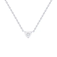 .16CT Diamond Solitaire Prong Set Necklace White Gold