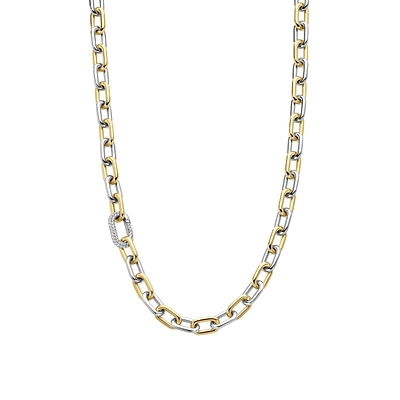 Oval Link Two Tone Necklace