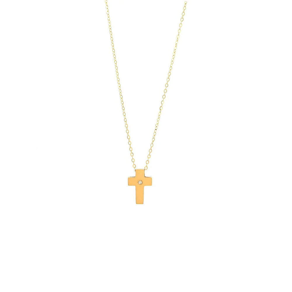 Diamond Center Cross Necklace