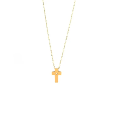Diamond Center Cross Necklace