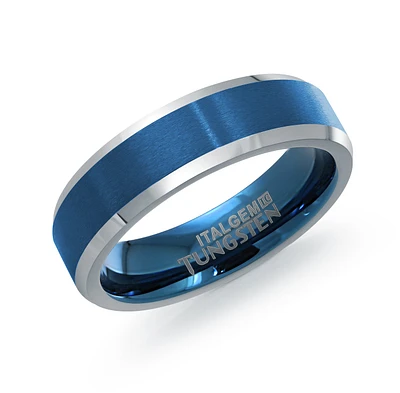 Blue Tungsten 6MM Ring