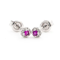 Ruby and Diamond Stud Earrings