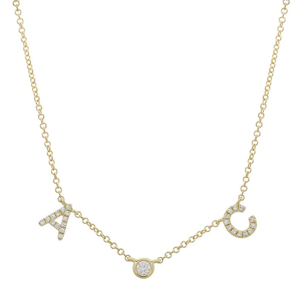 Custom Two Initial Diamond Necklace