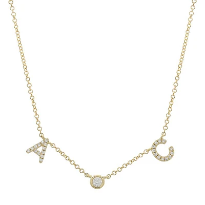 Custom Two Initial Diamond Necklace
