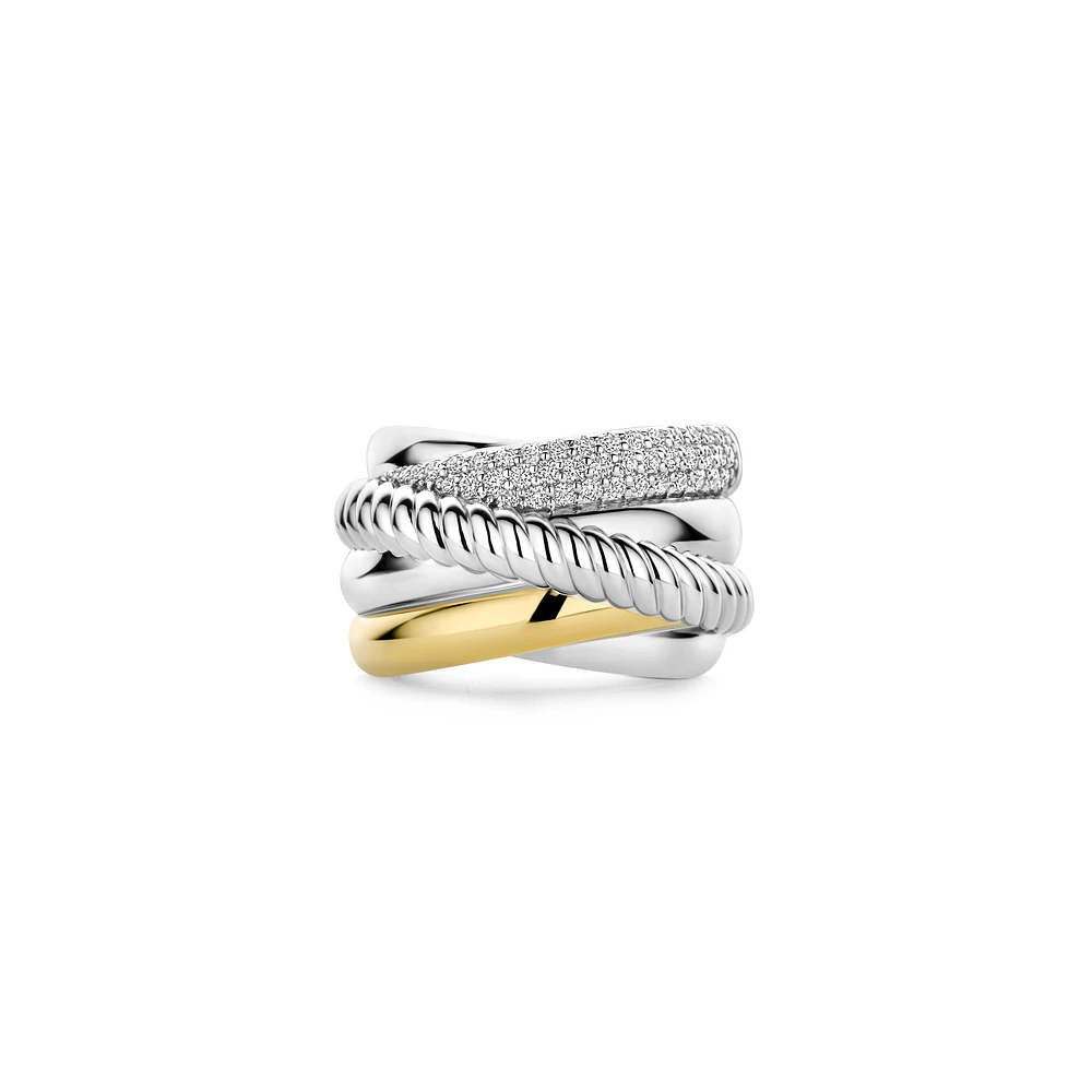 Wrap Two Tone Textures Ring