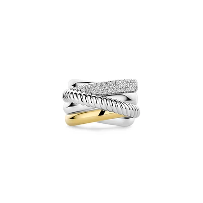 Wrap Two Tone Textures Ring