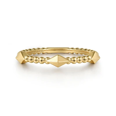 Pyramid Beaded Classic Ring