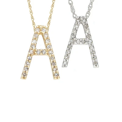 11mm Diamond Initial Necklace