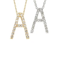 11mm Diamond Initial Necklace