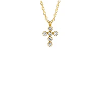 Clear Zirconia Cross Kids Necklace