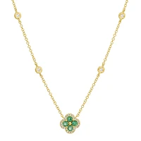 Emerald Clover and Diamonds Necklace