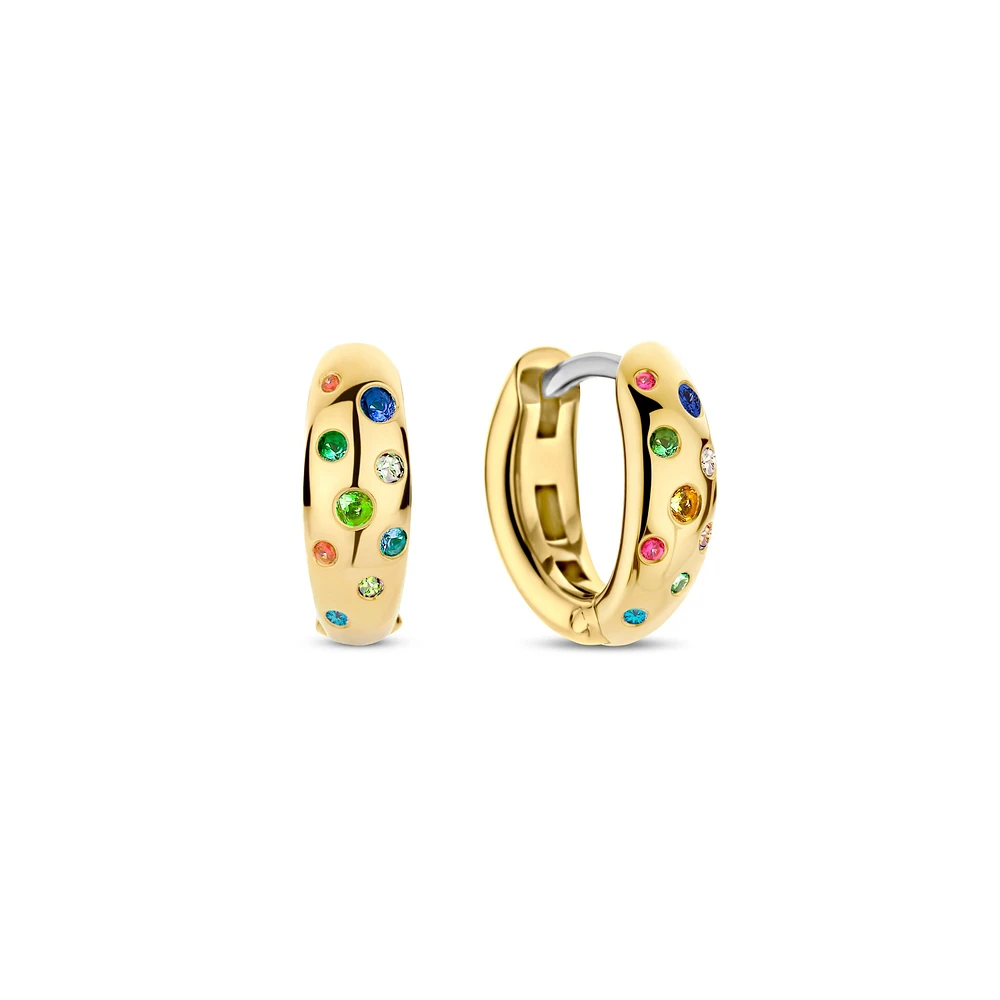 Harmonious Rainbow Huggie Earrings