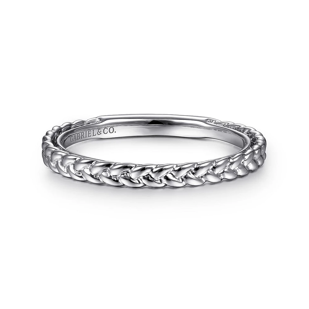 Braided White Gold ring