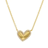 Fluted Heart Diamonds Necklace