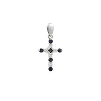 Blue Sapphire and Diamonds Cross Pendant